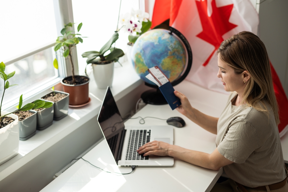 Federal Skilled Worker vs Provincial Nominee Program: Picture showing a Canada provincial nominee program: Canada National Flag Business Communication Connection Concept